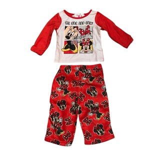 Disney Minnie Red & White Pajamas Toddler Girls Set(Size 18months)